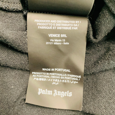 PALM ANGELS Size XL Black Patches Cotton Crew Neck T-shirt