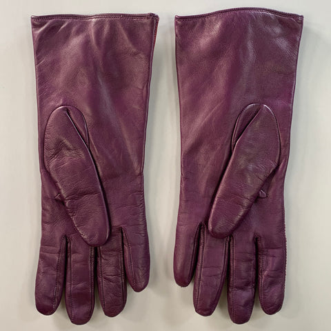 NO BRAND Size 8 Purple Burgundy Leather Gloves