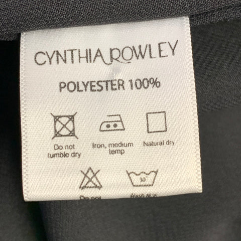 CYNTHIA ROWLEY Size 8 Black White Organza Flower Strapless Cocktail Dress