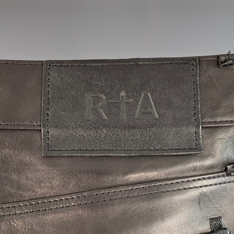 RtA Size 30 Black Leather Jean Cut Slim Tapered Casual Pants