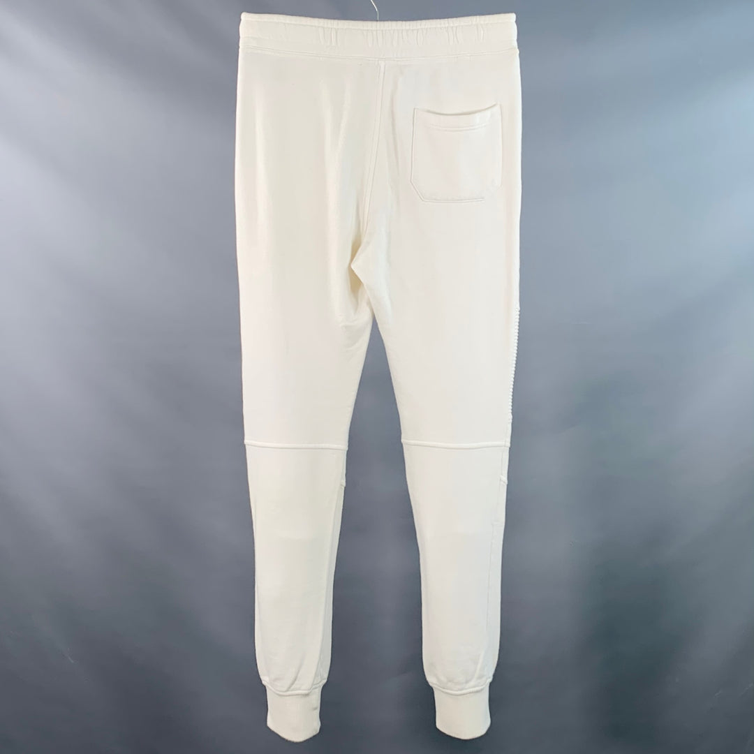 BALMAIN Size M White Cotton Drawstring Sweatpants Casual Pants