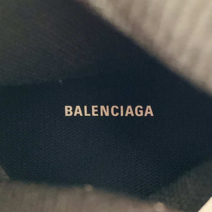 BALENCIAGA Size 8 Speed Stretch Knit Black White Logo Nylon Sock Sneakers