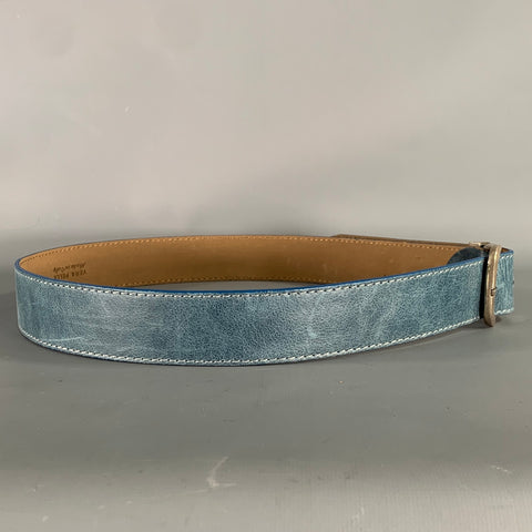 VERA PELLE Blue Leather Belt