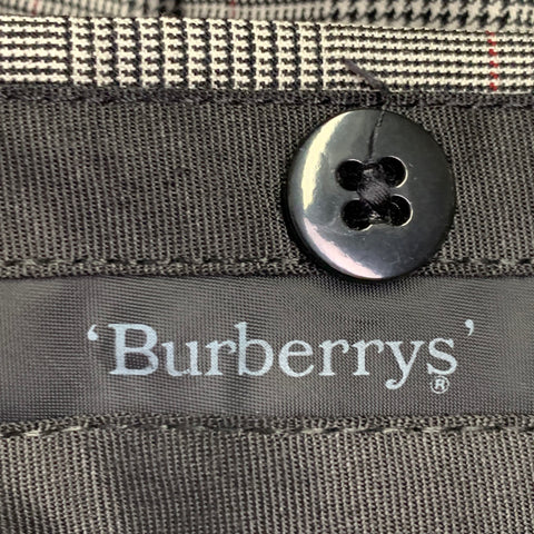 BURBERRYS Size 38 Regular Black White Glenplaid Virgin Wool Suit