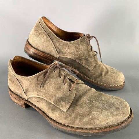 FLORENTINI + BAKER Eternity 706 Derby Size 8.5 Grey Khaki Leather Derby Lace Up Shoes