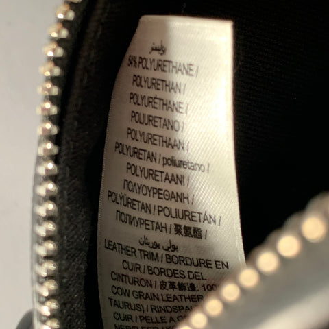BURBERRY Black Navy Blackwatch Leather Trim Saffiano Canvas Belt Bag