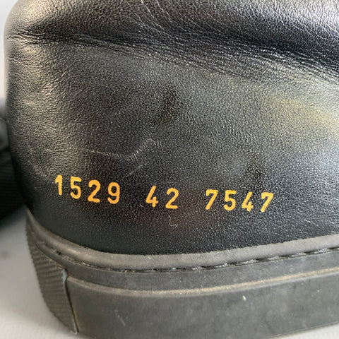 COMMON PROJECTS Size 9 Black Solid Leather Mid Rise Sneakers
