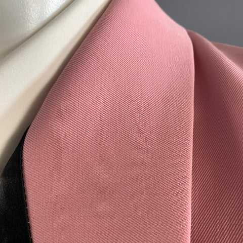 AMI Chest Size 44 Pink Black Cotton Polyester Peak Lapel Sport Coat