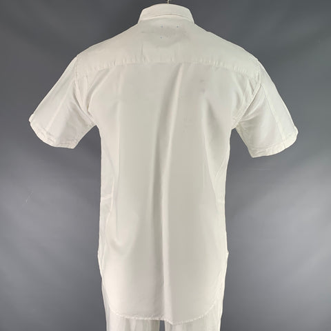 ROBERT GRAHAM Size XL White Embroidery Cotton Button Up Short Sleeve Shirt