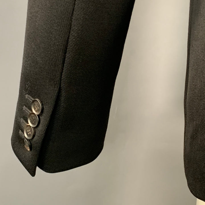 BURBERRY PRORSUM Size 40 Black Wool Twill Notch Lapel Sport Coat