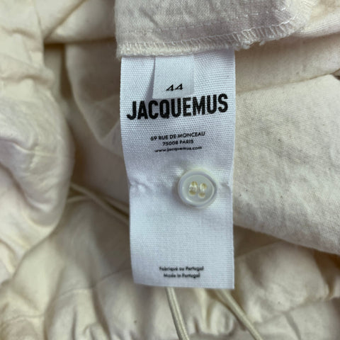 JACQUEMUS Size 44 Cream Cotton Pullover Long Sleeve Shirt