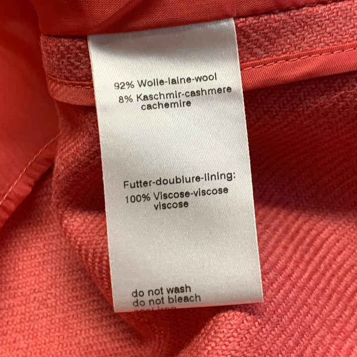 AKRIS PUNTO Size 8 Pink Wool Cashmere Twill Cinched Jacket Blazer