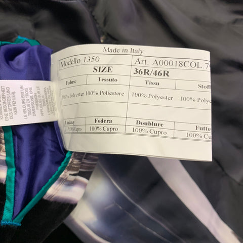 PAUL SMITH Size 36 Black Velvet Polyester Notch Lapel Sport Coat