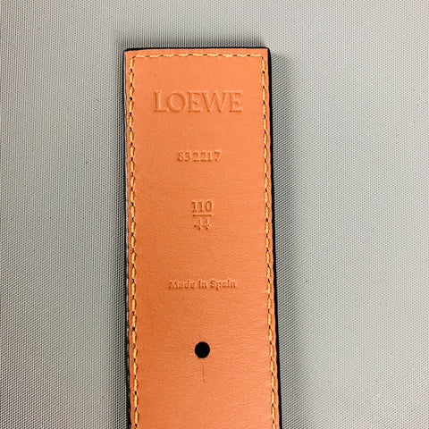 LOEWE Taille 44 Ceinture en cuir réversible noir beige