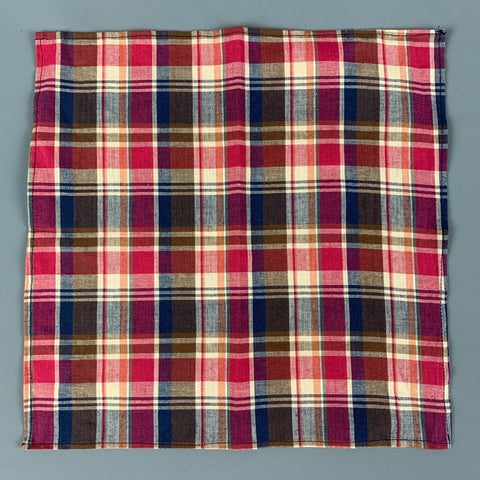 BLADE+BLUE Size One Size Multi-Color Plaid Cotton Pocket Square