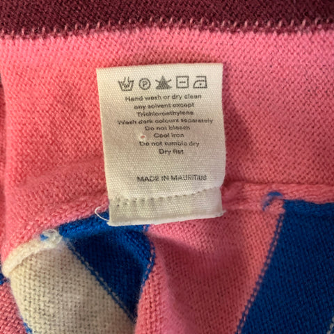CHINTI AND PARKER Size L Pink Multi Color Cashmere Striped Pullover Womens