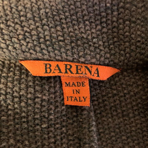 Veste de sport BARENA taille 42 en tricot de coton mélangé marron avec revers crantés