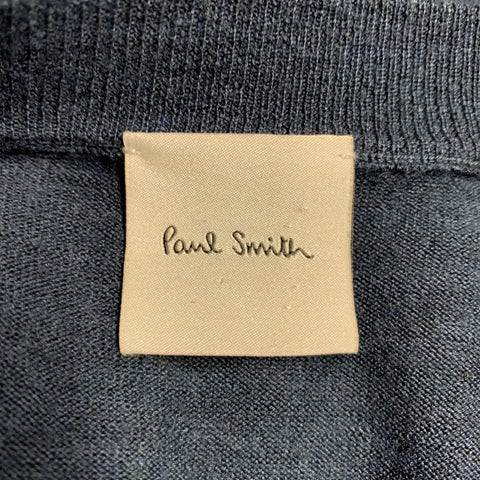 PAUL SMITH Size M Navy Knit Merino Wool Buttoned Cardigan