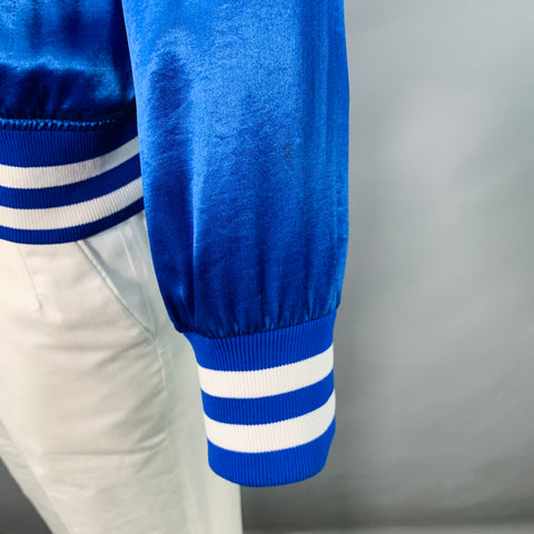 SHIPLEY and HALMOS Size L Blue White Contrast Trim Snaps Varsity Jacket