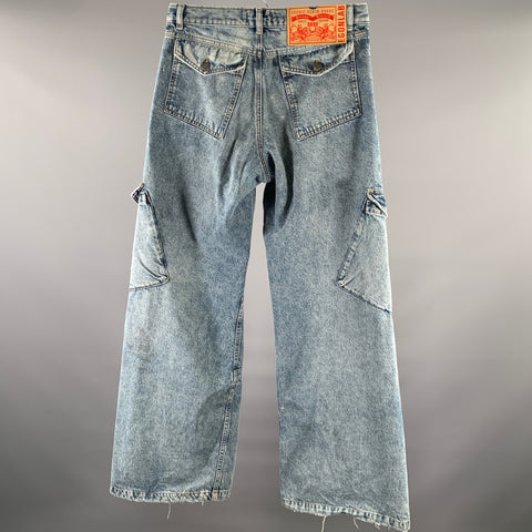 EGONLAB Size M Blue Cotton Wide-Leg Baggy Jeans