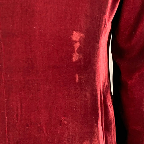 ARMANI COLLEZIONI Size 46 Long Burgundy Velvet Rayon Silk Sport Coat