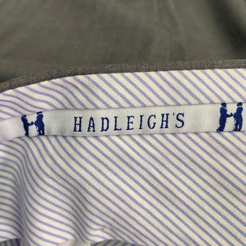 HADLEIGH'S Size 33 Grey Wool Silk Flat Front Cuffed Straight Dress Pants