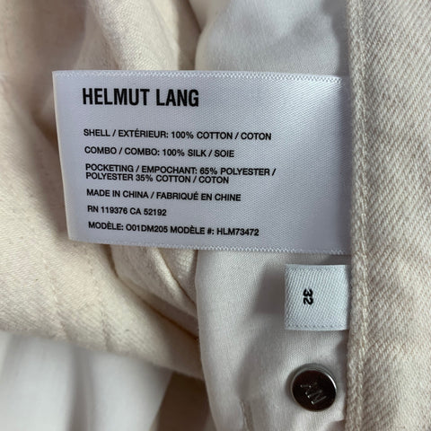 HELMUT LANG Size 32 White Multi-Color Patchwork Cotton Silk Zip Fly Jeans