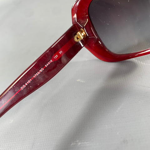 DOLCE & GABBANA Red Black DG4101 1752/8G Animal Print Acetate Sunglasses