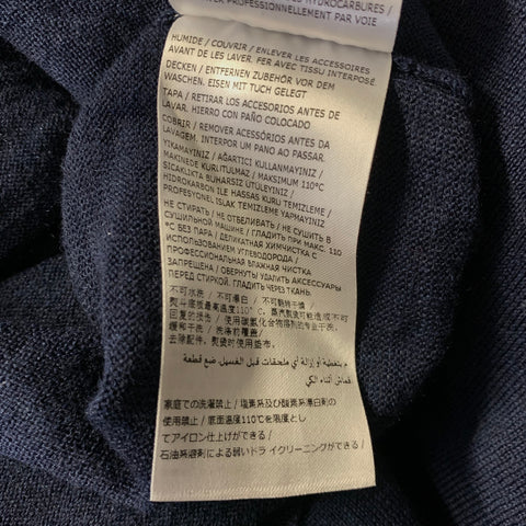MAISON MARGIELA SS2024 Size L Navy Orange Knit Wool Crew Neck Sweater