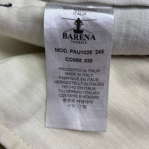 BARENA Size 34 Navy Heather Virgin Wool Flat Front Casual Pants