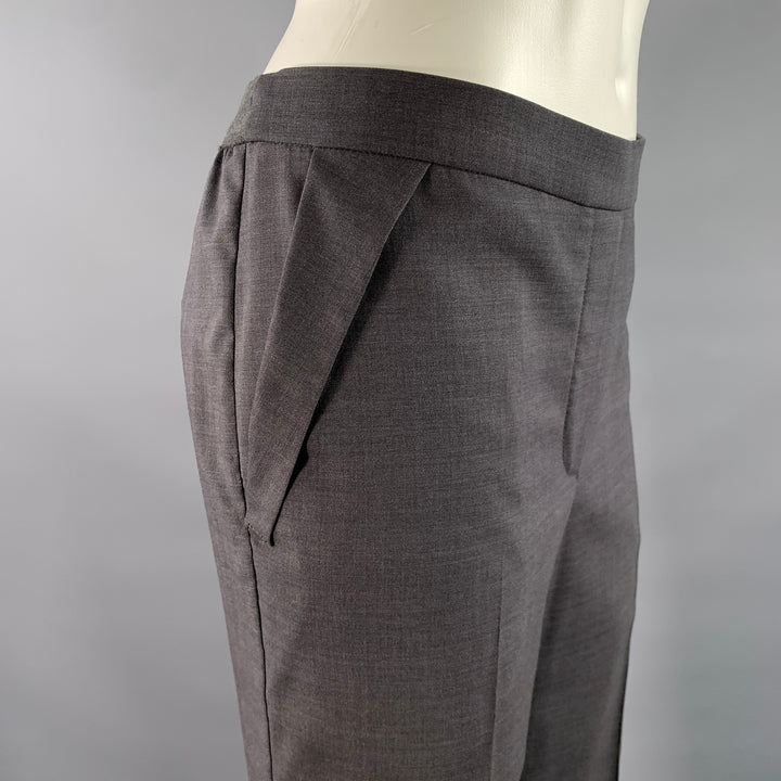 BRUNELLO CUCINELLI Size 8 Grey Wool Heather Elasticated Pants