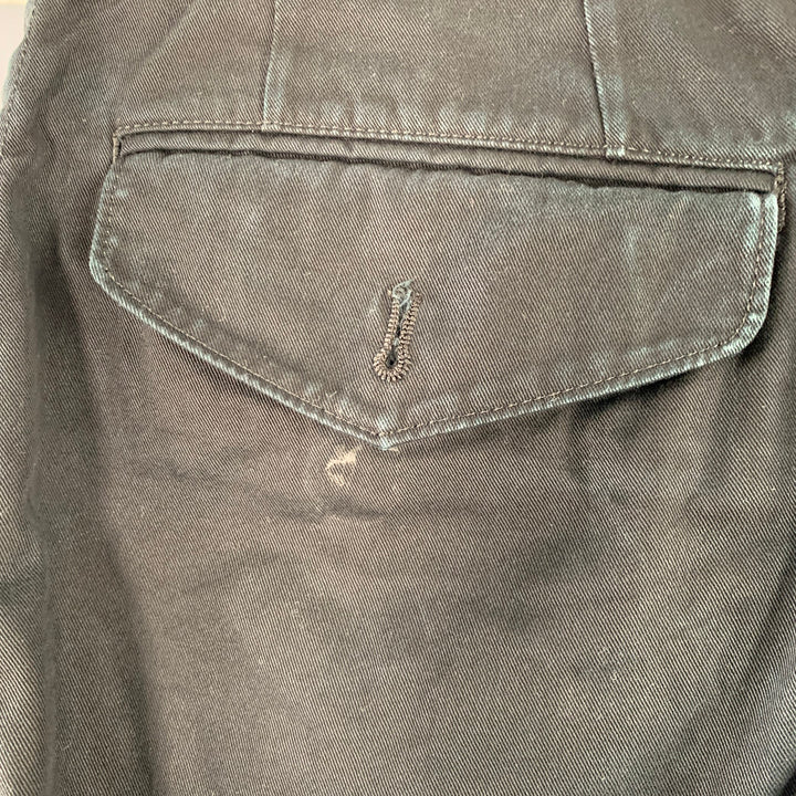 KOLOR Size M Black Cotton Twill Pleated Tapered Casual Pants