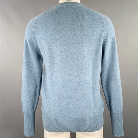 N.PEAL AW15 Size S Blue Heather Knit Cashmere V-Neck Sweater