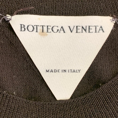 BOTTEGA VENETA Size L Brown Jersey Wool Long Sleeve Crew Neck Pullover