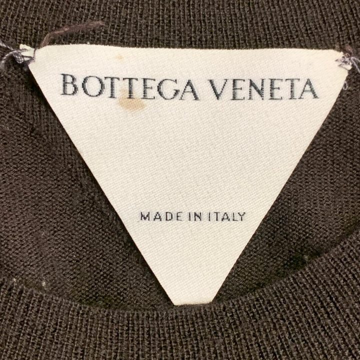 BOTTEGA VENETA Size L Brown Jersey Wool Long Sleeve Crew Neck Pullover