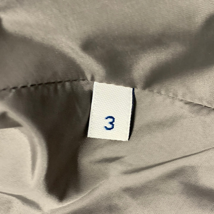 MONCLER Size L Millet Navy Grey Polyamide Layered Notch Lapel Jacket