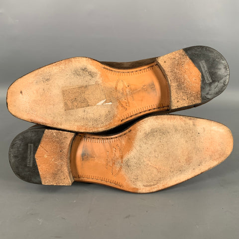SALVATORE FERRAGAMO Size 10.5 Brown Solid Suede Slip On Loafers