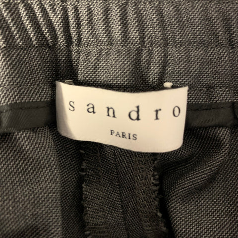 SANDRO Size 38 Grey Heather Wool Elastic Pants