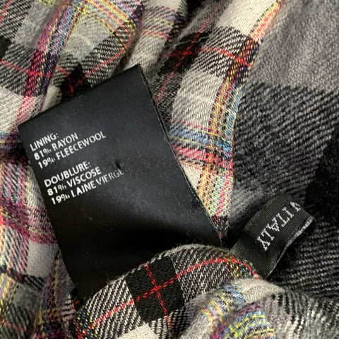 HAIDER ACKERMANN Size 34 Grey Black White Plaid Wool Cotton Sport Coat