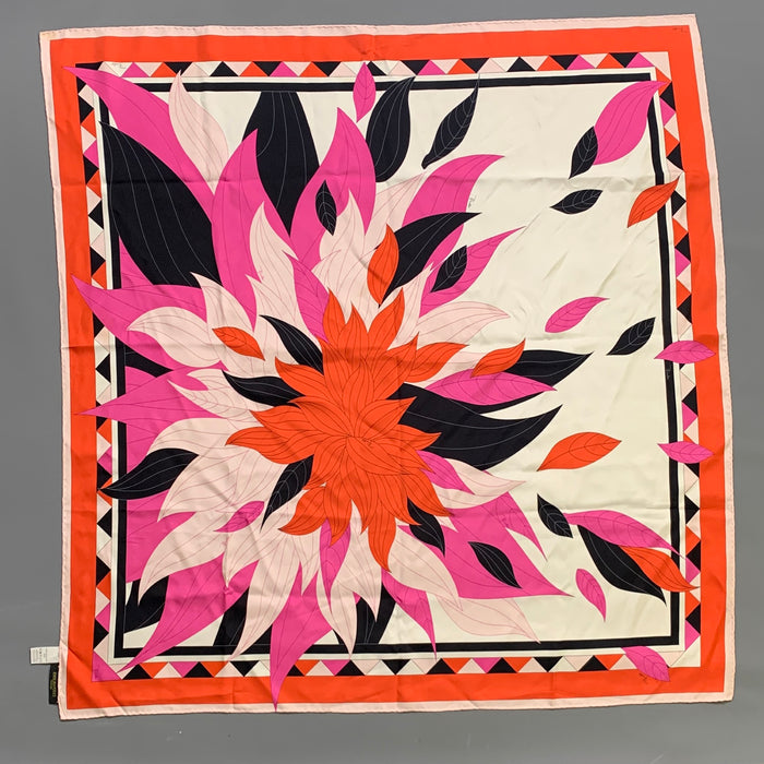 EMILIO PUCCI Pink Orange Silk Scarves & Shawls