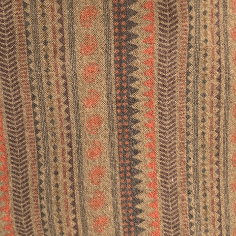 ETRO Size 36 Olive Black Orange Print Wool Blend Zip Fly Dress Pants