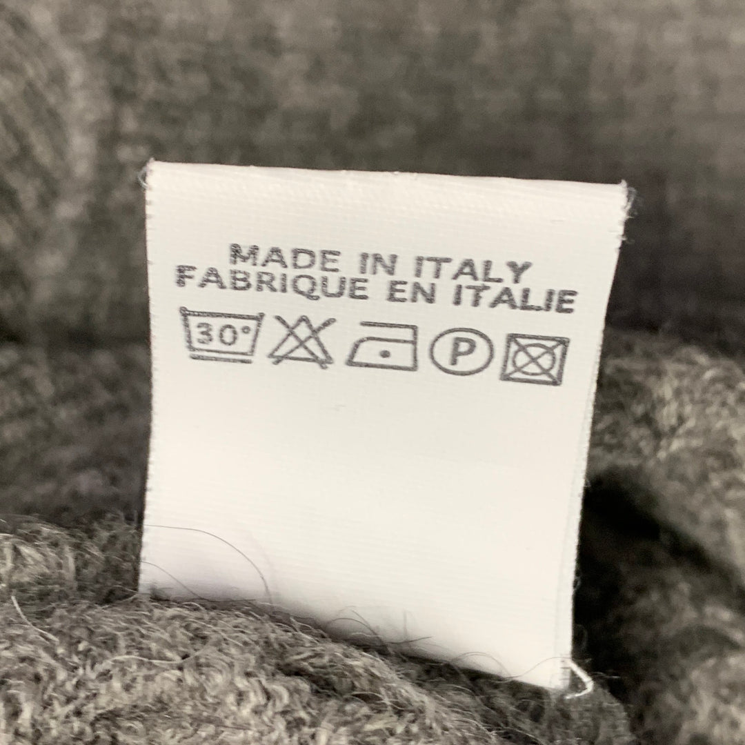 GRP Size M Grey Bubble Knit Alpaca Merino Wool Shawl Collar Sweater