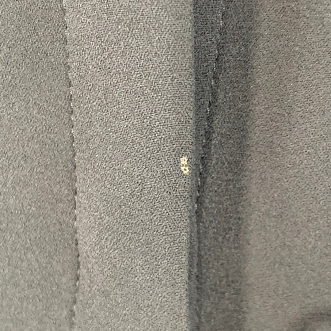 THE KOOPLES Size S Black Polyester Collarless Lace Trim Hidden Buttons Blouse