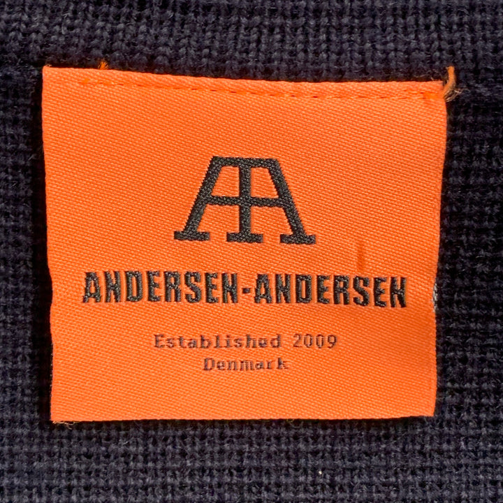 ANDERSEN-ANDERSEN Size XXL The Peacoat Navy Waffle Knit Merino Wool Coat