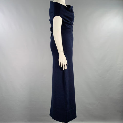ALTUZARRA Size XL Navy Wool Blend Sleeveless Dress