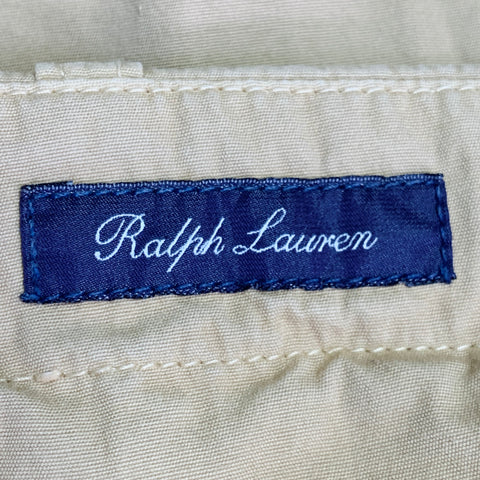 RALPH LAUREN Size 32 Khaki Wrinkled Cotton Flat Front Casual Pants