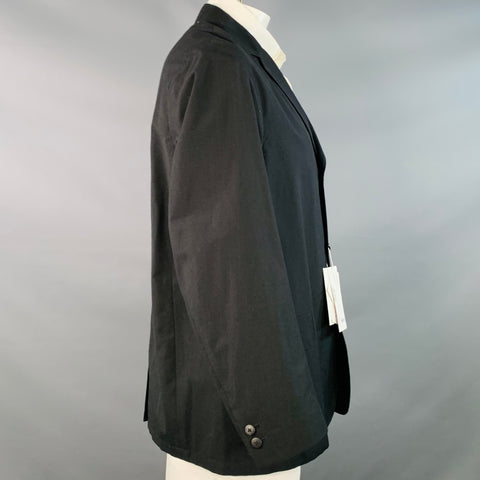 VISVIM Size L Yardbird Black Wool Linen Notch Lapel Sport Coat