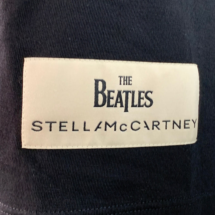 STELLA McCARTNEY x THE BEATLES 2021 Size XS Get Back Black White Jersey Rock Print Crew Neck T-Shirt
