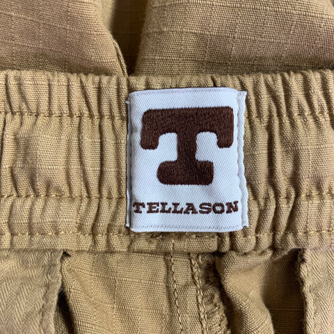 TELLASON Size M Tan Cotton Elastic Waistband Cargo Casual Pants