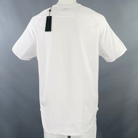 JOHN VARVATOS * U.S.A. Size XXL White Contrast Stitch Cotton Blend T-shirt